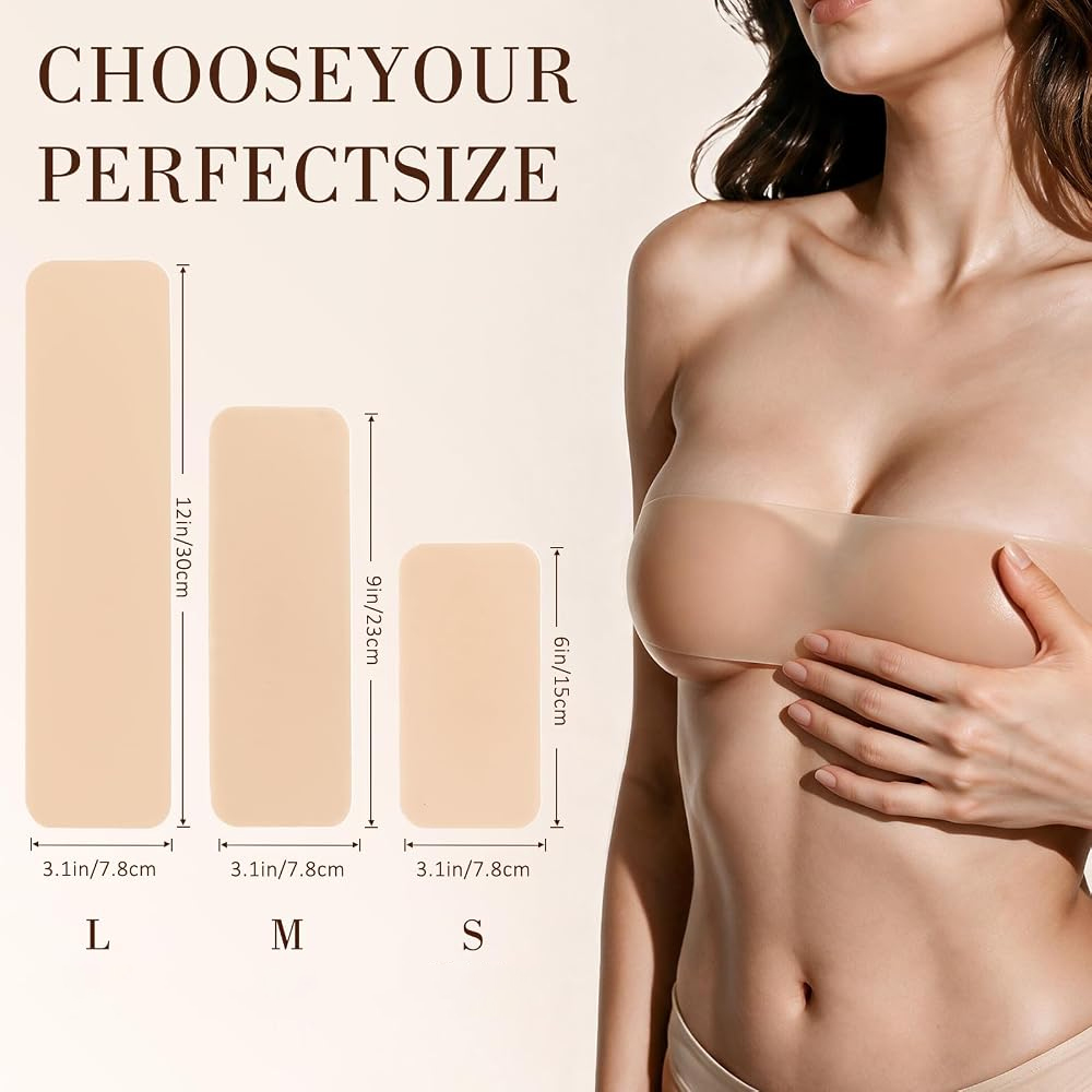 6Pcs Reusable Precut Silicone  - огляд і ціна Strapless Bra Adhesive